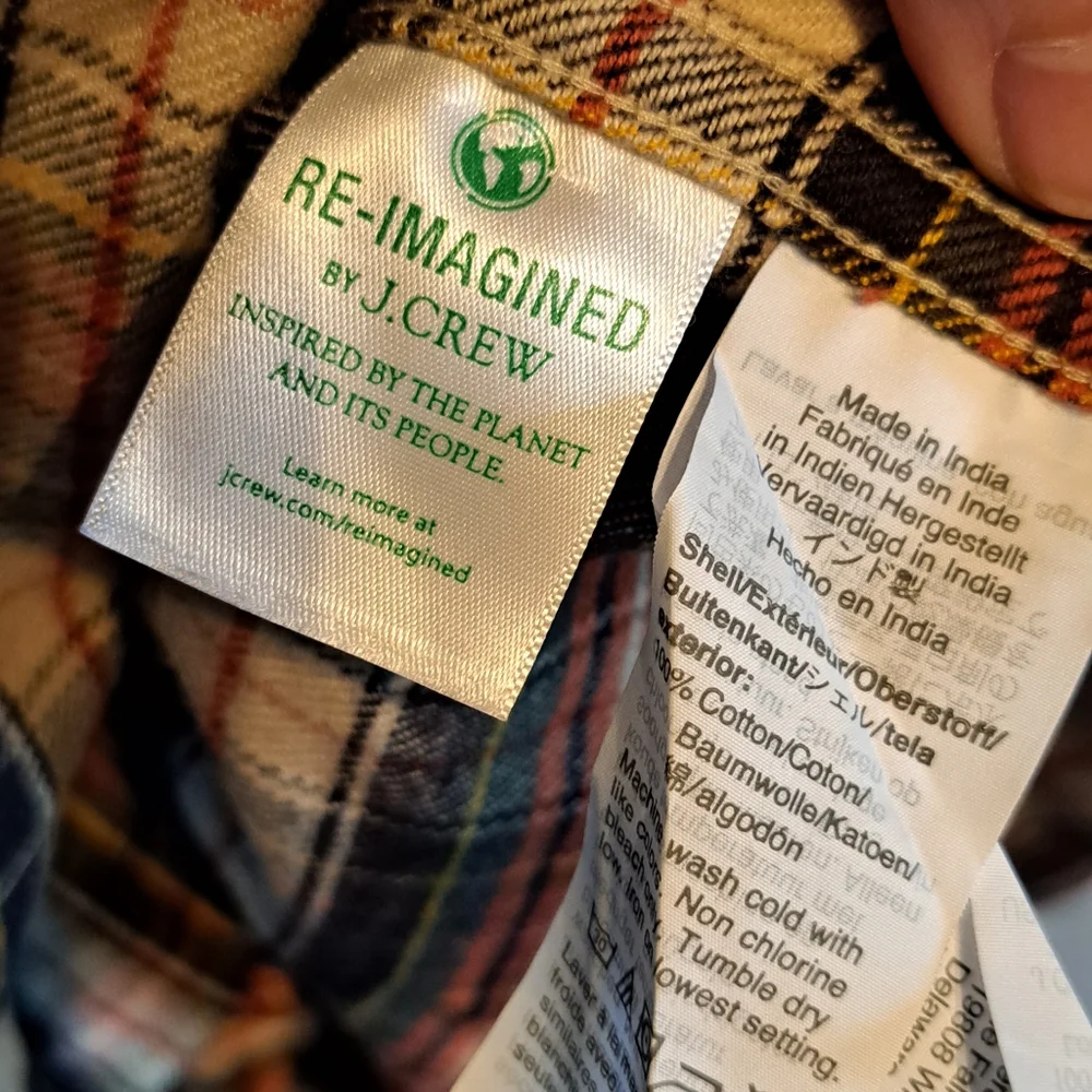 J Crew Shirt Mid Weight Flannel Double Brushed Men’s Small Classic Fit